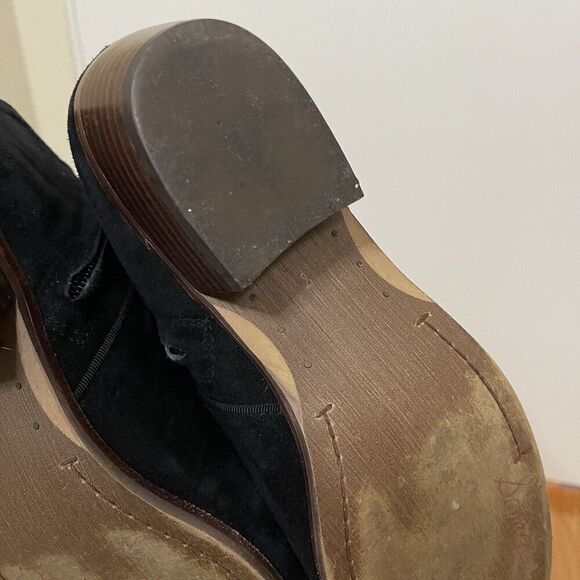 Sam Edelman black suede leather ankle zip boots size US 8 - Picture 8 of 8
